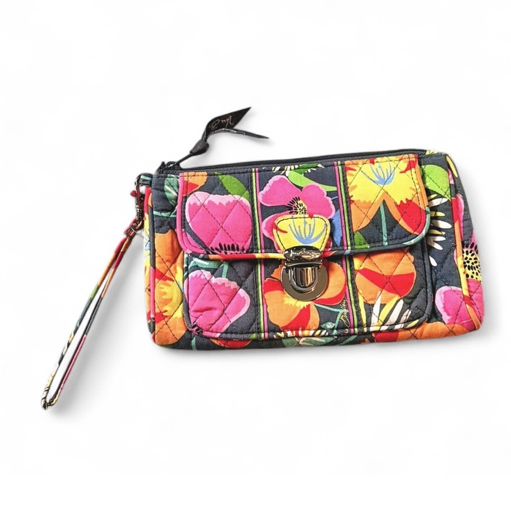 Vera Bradley Quilted Floral Wristlet Wallet – Multicolor Cotton Clutch